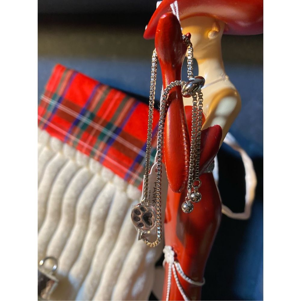 🐶🐾 ANIMAL DOG LOVER PAWS BRACELET SILVER SLIDE Kids or Adult - Picture 5 of 6